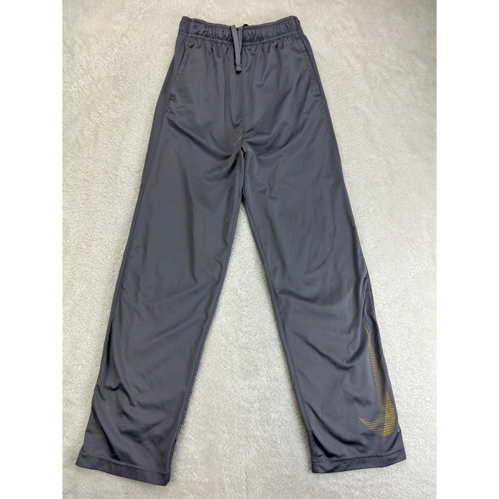 Nike Dri-Fit Athletic Track Pants Boys XL Gray Drawstring Pockets Activewear